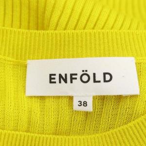 ENFOLD 23SS LAYERD RIB PULLOVER プルオーバー ニット カットソー 長袖 38 黄 グレー 白