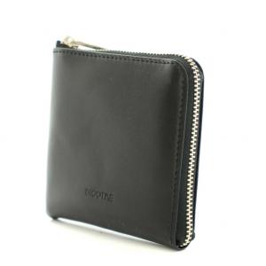 BIGOTRE 小銭入れ コインケース コンパクト L字ファスナー レザー ロゴ 黒 ブラック