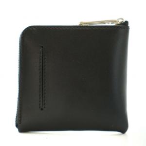 BIGOTRE 小銭入れ コインケース コンパクト L字ファスナー レザー ロゴ 黒 ブラック