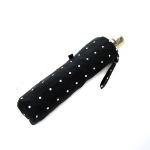 折りたたみ傘 日傘 ドット柄 ナイロン 黒 ブラック 白 ホワイト