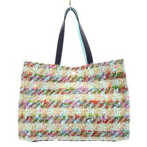 A.D.M.J. LINTON TWEEDSトートバッグ BLUE/BERENJENA 24WS01030
