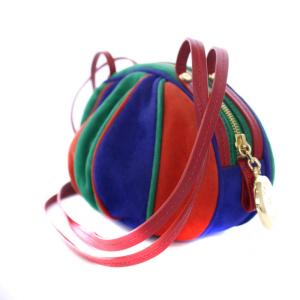 EMPORIO ARMANI 22SS ショルダーバッグ 配色 スエード レザー 青 ブルー 緑 グリーン