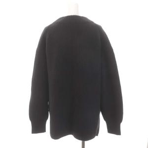 IENA 22AW AQUA畦ボックスシルエットカーディガン ニット 長袖 Vネック ウール カシミヤ混 チャコールグレー