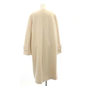 GRACE CONTINENTAL ノーカラーシャギーコート アウター ロング 38 M ベージュ