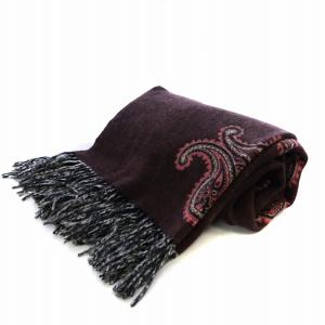 GIVENCHY マフラー フリンジ カシミヤ ペイズリー柄 茶 ブラウン マルチカラー