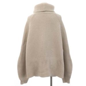 Deuxieme Classe ショートプルオーバーニット セーター 長袖 タートルネック リブ ウール ライトベージュ