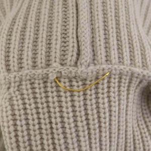 Deuxieme Classe ショートプルオーバーニット セーター 長袖 タートルネック リブ ウール ライトベージュ