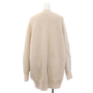 Spick&Span 片畦Vネックカーディガン ニット 長袖 リブ ウール混 F ライトベージュ