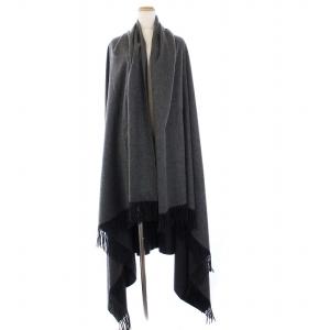 HERMES エルメス カシミヤダブルフェイス ストール ショール ブランケット 大判 グレー