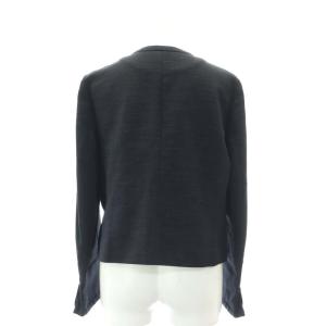 UNITED ARROWS スーツ ノーカラージャケット×タイトスカート ひざ丈 ミディ丈 セットアップ 上下 40 紺 ネイビー