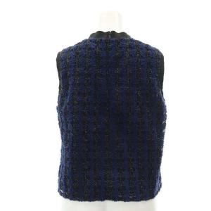 Diagram GRACE CONTINENTAL セットアップ 上下 モールチュールノースリーブカットソー スカート ロング 36 S 青 ブルー 黒 ブラック