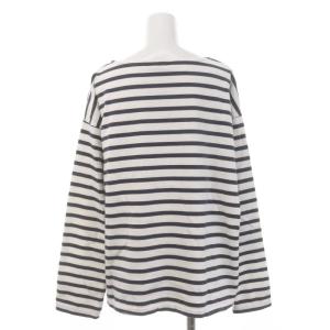 AURALEE IENA別注 バスクワイドカットソー ボーダー 長袖 1 白 ホワイト 紺 ネイビー A21SB06IE