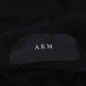 AKM ケーブル編みタートルネックニット セーター 長袖 2 黒 ブラック