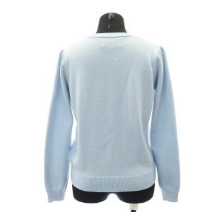 Chesty ビジューカーディガン ニット Vネック 長袖 F 水色 ライトブルー