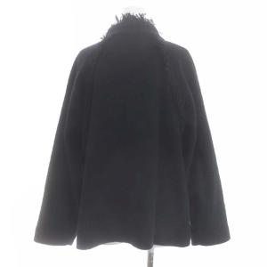 HaaT HeaRT イッセイミヤケ ツイードジャケット ブルゾン フリンジ スナップボタン 2 黒 ブラック