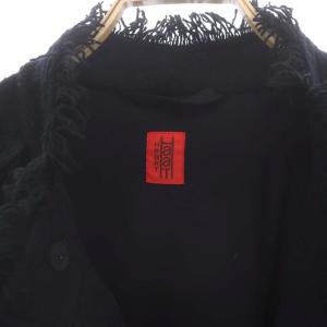 HaaT HeaRT イッセイミヤケ ツイードジャケット ブルゾン フリンジ スナップボタン 2 黒 ブラック
