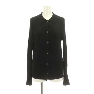 23AW ポロシャツニット カーディガン ウール 長袖 黒 ブラック