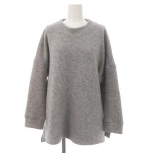 23AW ハーフリバークルーネックプルオーバー カットソー ダブルフェイス 長袖 グレー