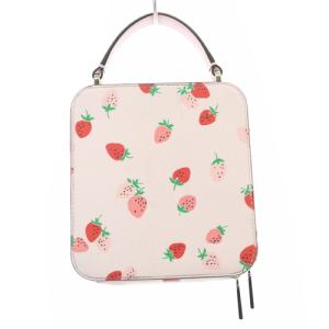 kate spade new york ワイルド ストロベリー バニティバッグ レザー ショルダーバッグ ロゴ ピンク