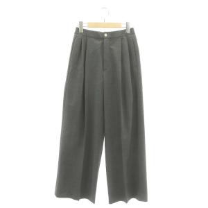 タック イージー ワイドパンツ スラックス ウール混 36 S グレー 1514-162-5262