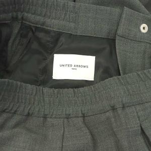UNITED ARROWS タック イージー ワイドパンツ スラックス ウール混 36 S グレー 1514-162-5262