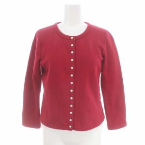 CARDIGAN カーディガン プレッション コットン 裏起毛 長袖 T1 赤 レッド