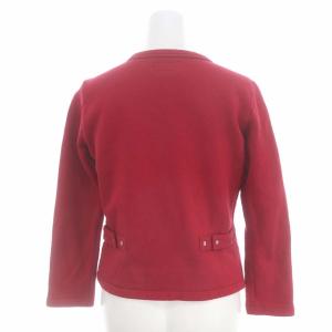 agnes b. CARDIGAN カーディガン プレッション コットン 裏起毛 長袖 T1 赤 レッド