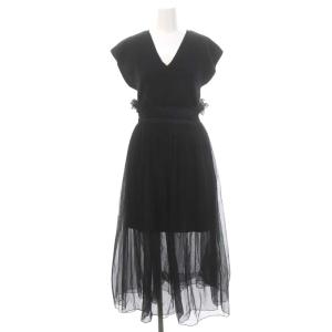 MANY WAY TULLE WITH VEST ニットベスト プルオーバー チュールスカート ロング マキシ丈 S 黒 ブラック