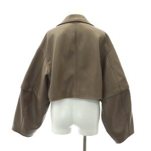 Ameri VINTAGE 23SS 2WAY FAKE LEATHER SHORT JACKET フェイクレザー ジャケット クロップド丈 テーラード