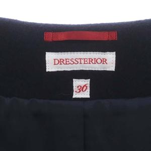 DRESSTERIOR ノーカラーショートジャケット  アウター ブルゾン ウール 36 S 紺 ネイビー