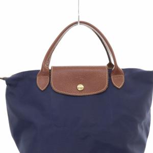 Longchamp LE PLIAGE S DEPOSE ハンドバッグ トートバッグ ミニ ナイロン 紺 ネイビー 茶色 ブラウン