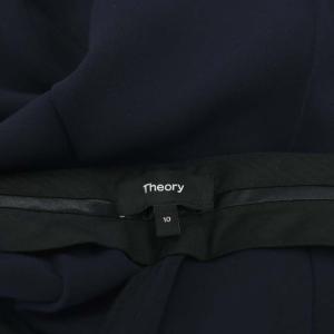 Theory 22AW Classic Crepe Waist Tab GZ パンツ テーパード タック センタープレス 10 紺 ネイビー