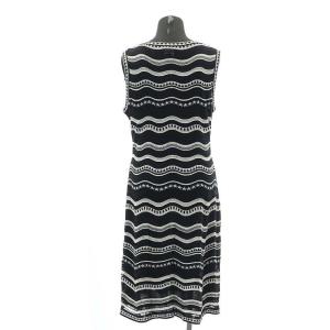 M MISSONI スター柄 サマーニットワンピース ひざ丈 44 黒 白 ブラック ホワイト