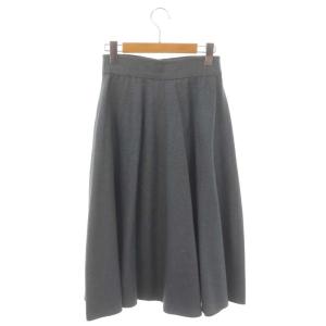 Christian Dior ウール フレア ロング スカート フロントボタン M ブルーグレー