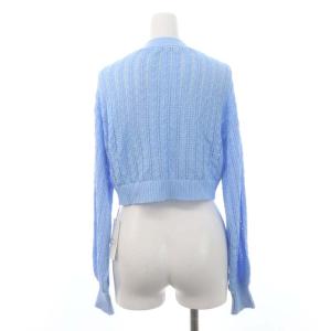 SNIDEL 24SS 透かし編みカーディガン ニット 長袖 F ライトブルー