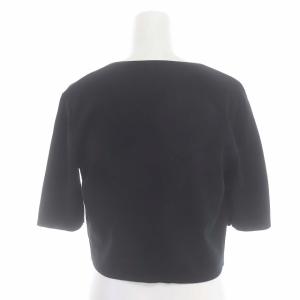 TOCCA 22SS TREFOIL ボレロ カーディガン 五分袖 フロントオープン コットン XS 黒 ブラック