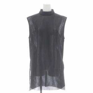 Ameri VINTAGE 22SS SHEER CARDBOARD SET セットアップ 上下 チュニック ノースリーブ パンツ ストレート S 黒