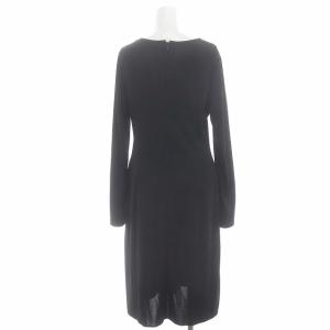 FOXEY BOUTIQUE リボン ニットワンピース ロング ミモレ丈 長袖 42 黒 ブラック 18197