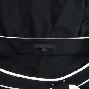 TO BE CHIC グレースフルスムースフレアーチュニック ブラウス 長袖 40 黒 白 ブラック ホワイト