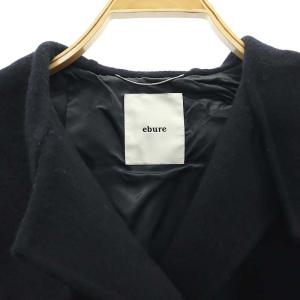 ebure＊エブール フード付きロングコート ネイビー36