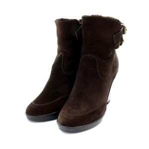 ショートブーツ ウェッジソール スエード 5 22.5cm 茶 ブラウン /AK10