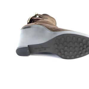 Salvatore Ferragamo ショートブーツ ウェッジソール スエード 5 22.5cm 茶 ブラウン /AK10