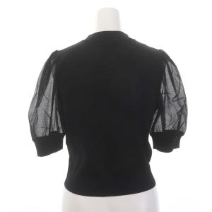 ANAYI 23AW チュールレイヤードパフプルオーバー ニット カットソー 半袖 36 黒 ブラック