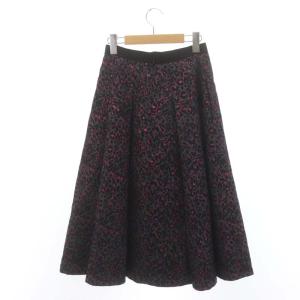 ANAYI 23AW レオパードラメジャガードタック スカート フレア ロング 34 グレー ピンク 黒
