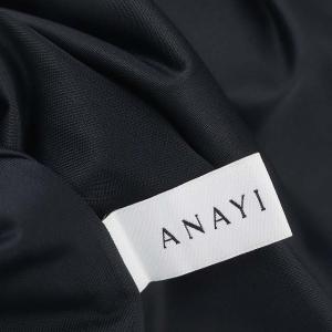 ANAYI バックサテンアムンゼンプリーツスカート ロング丈 ミモレ丈 36 S 紺 ネイビー