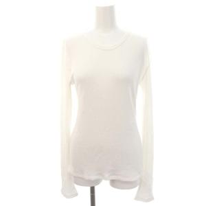 23AW テレコロングスリーブプルオーバー カットソー 長袖 カシミヤ混 オフホワイト