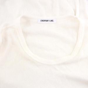 EVERYDAY I LIKE 23AW テレコロングスリーブプルオーバー カットソー 長袖 カシミヤ混 オフホワイト