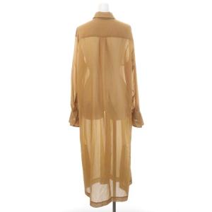 AURALEE SHEER CLOTH SHIRTS ONE-PIECE シャツワンピース シアー シースルー ロング 1 M 茶 ブラウン