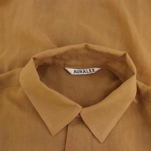 AURALEE SHEER CLOTH SHIRTS ONE-PIECE シャツワンピース シアー シースルー ロング 1 M 茶 ブラウン