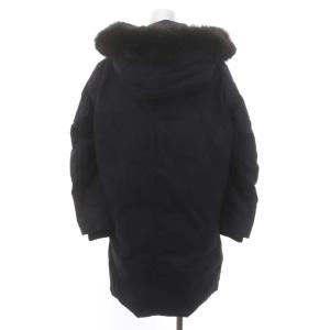 Drawer フーデッドダウンコート フォックスファー 38 ネイビー